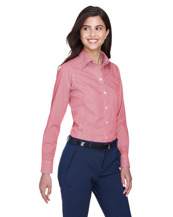 Devon & Jones D640W - Ladies Crown Collection Gingham Check