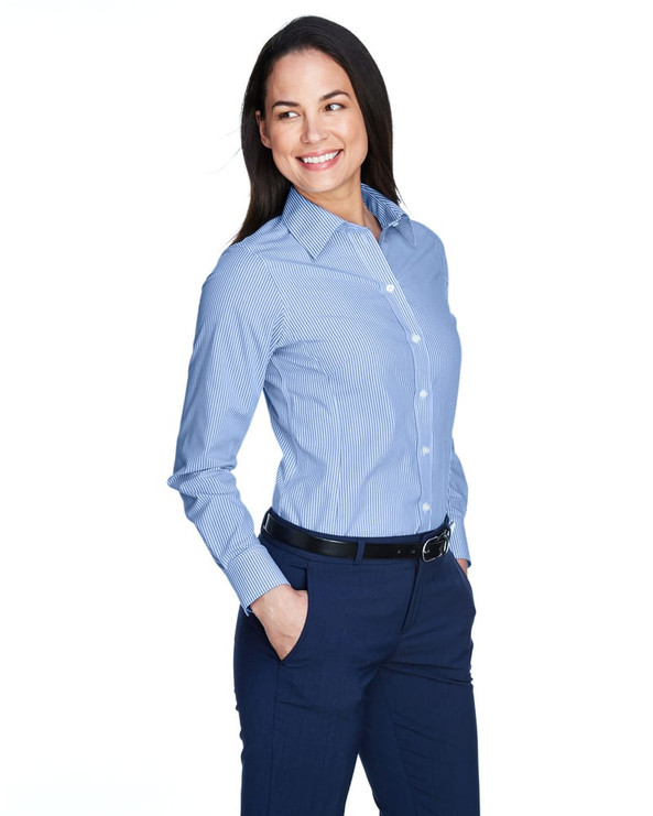 Devon & Jones D645W - Ladies Crown Collection Banker Stripe
