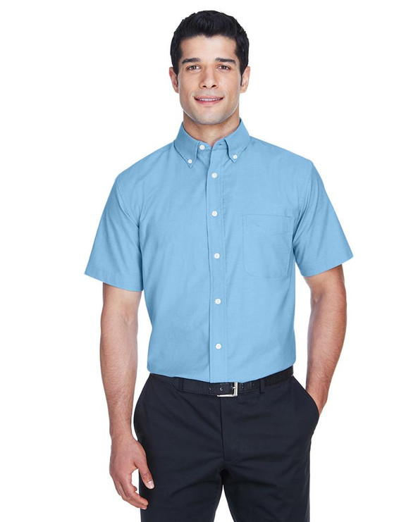 Harriton M600S - Men's Short-Sleeve Oxford with Stain-Release