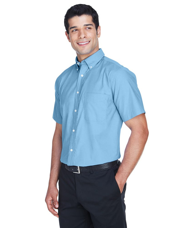 Harriton M600S - Men's Short-Sleeve Oxford with Stain-Release