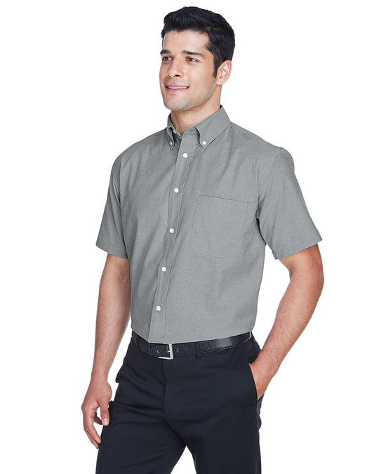 Harriton M600S - Chemise Oxford à manches courtes avec traitement anti-taches