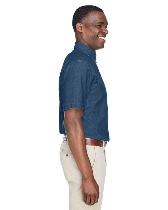 Harriton M550S - Chemise en denim à manches courtes 6,5 oz.
