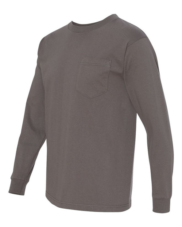 Bayside 8100 - USA-Made Long Sleeve T-Shirt with a Pocket