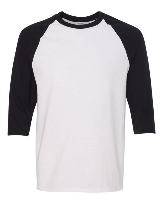 Gildan 5700 - Remera de algodón grueso manga raglán tres cuartos