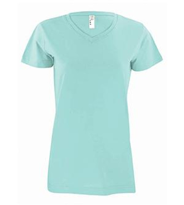 LAT 3507 - Remera fina de jersey con cuello en V