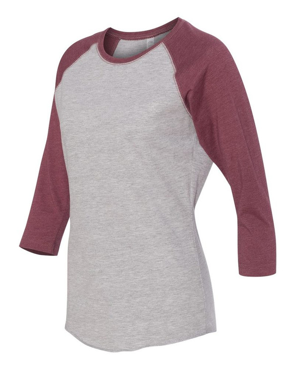 LAT 3530 - Ladies' Fine Jersey Three-Quarter Sleeve Baseball T-Shirt