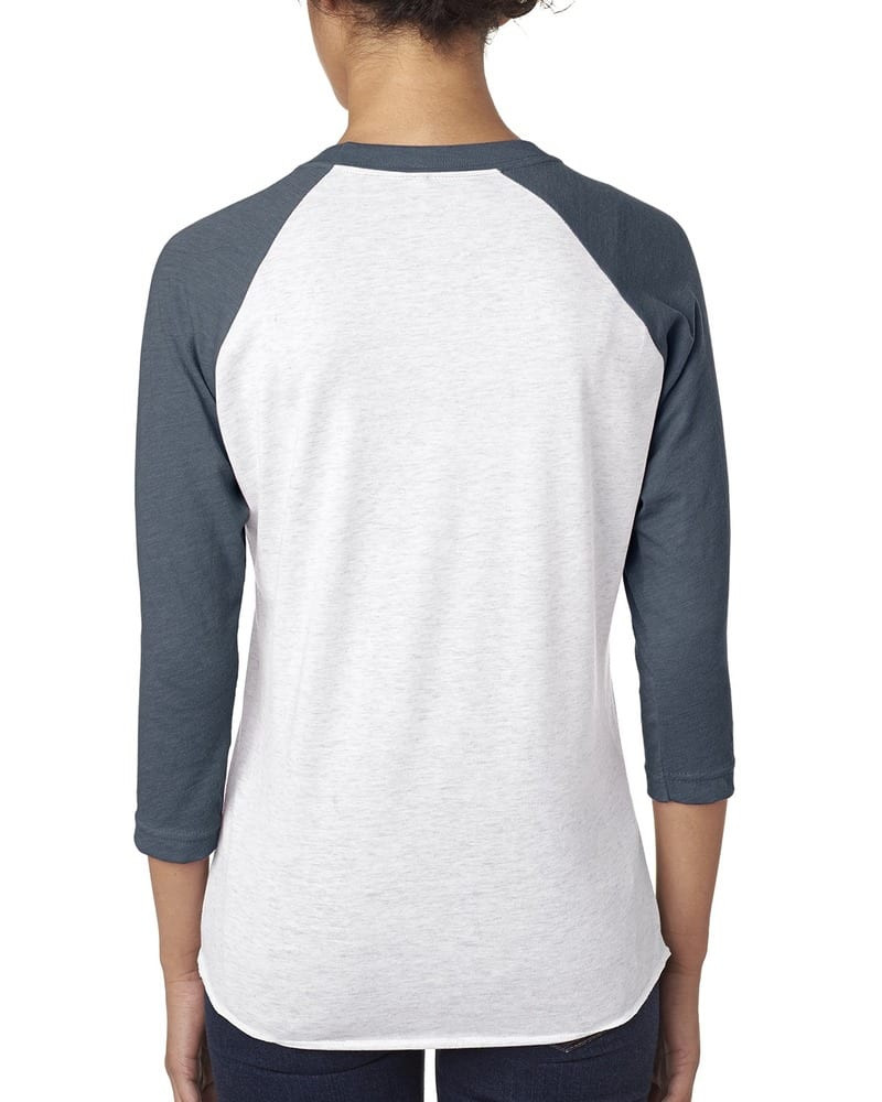 Next Level 6051 - T-shirt raglan unisexe à manches trois-quarts en tri-mélange
