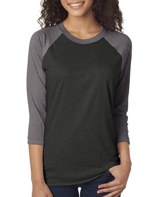 Next Level 6051 - Remera Unisex Raglan manga tres cuartos de 3 telas