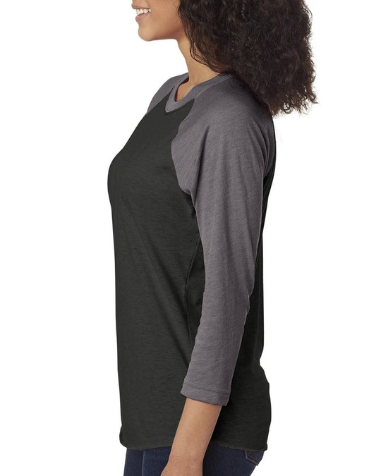 Next Level 6051 - Remera Unisex Raglan manga tres cuartos de 3 telas
