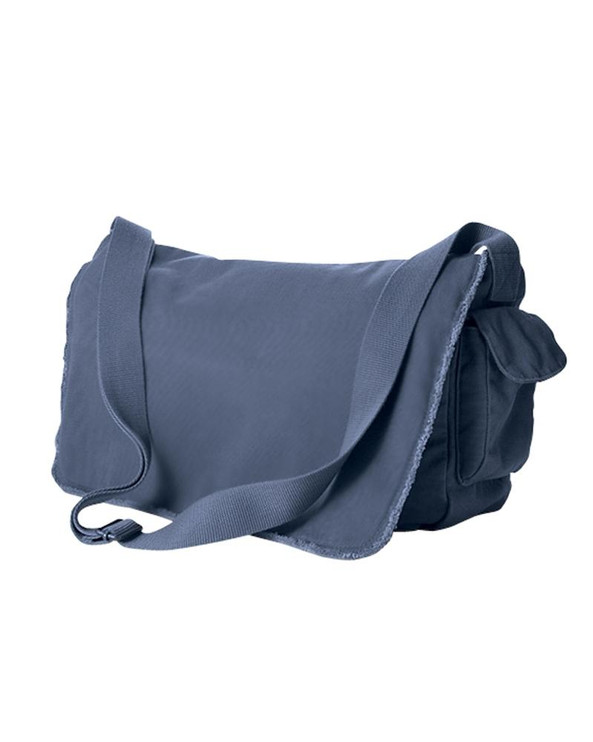 Authentic Pigment 1908 - 14 oz. Pigment-Dyed Raw-Edge Messenger Bag