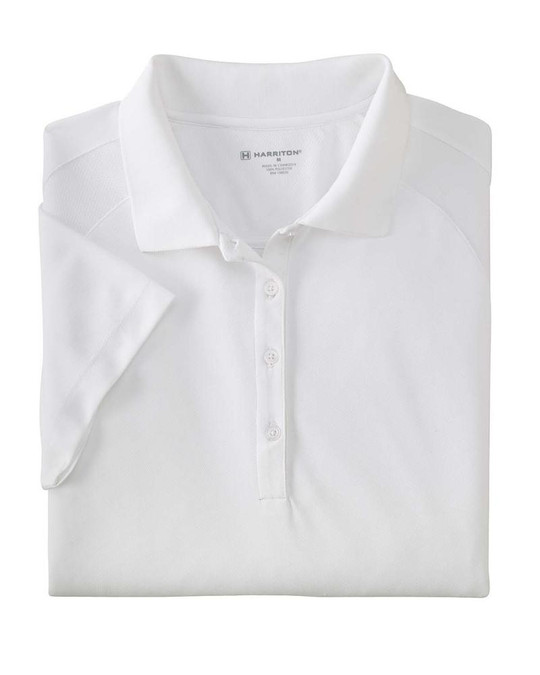 Harriton M374W - Polo con inserto de malla Polytech de 3.8 oz. para damas