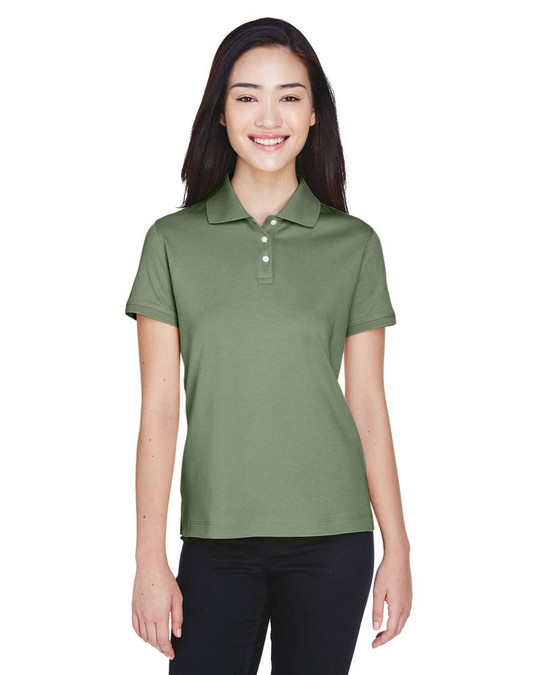 Devon & Jones D140SW - Polo Interlock Perfecto de Pima Sólido para Damas