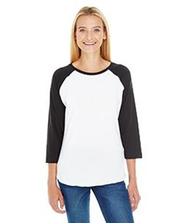 LAT 3530 - Ladies' Fine Jersey Three-Quarter Sleeve Baseball T-Shirt