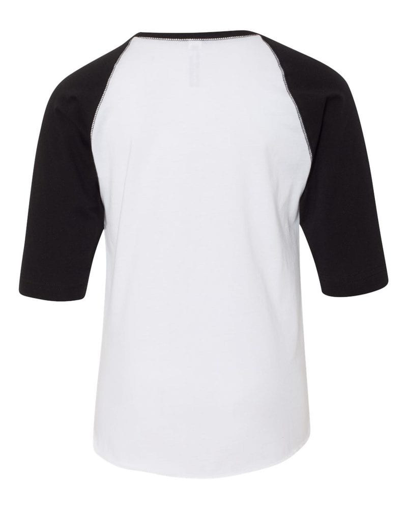 LAT 6130 - Youth Vintage Fine Jersey Three-Quarter Sleeve Baseball T-Shirt