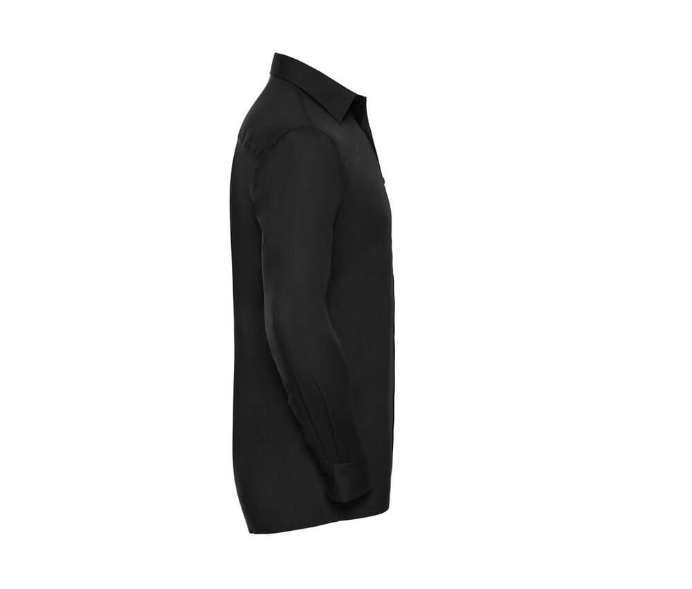 Russell Collection JZ934 - Camicia da uomo a maniche lunghe in popeline di policotone facile da curare