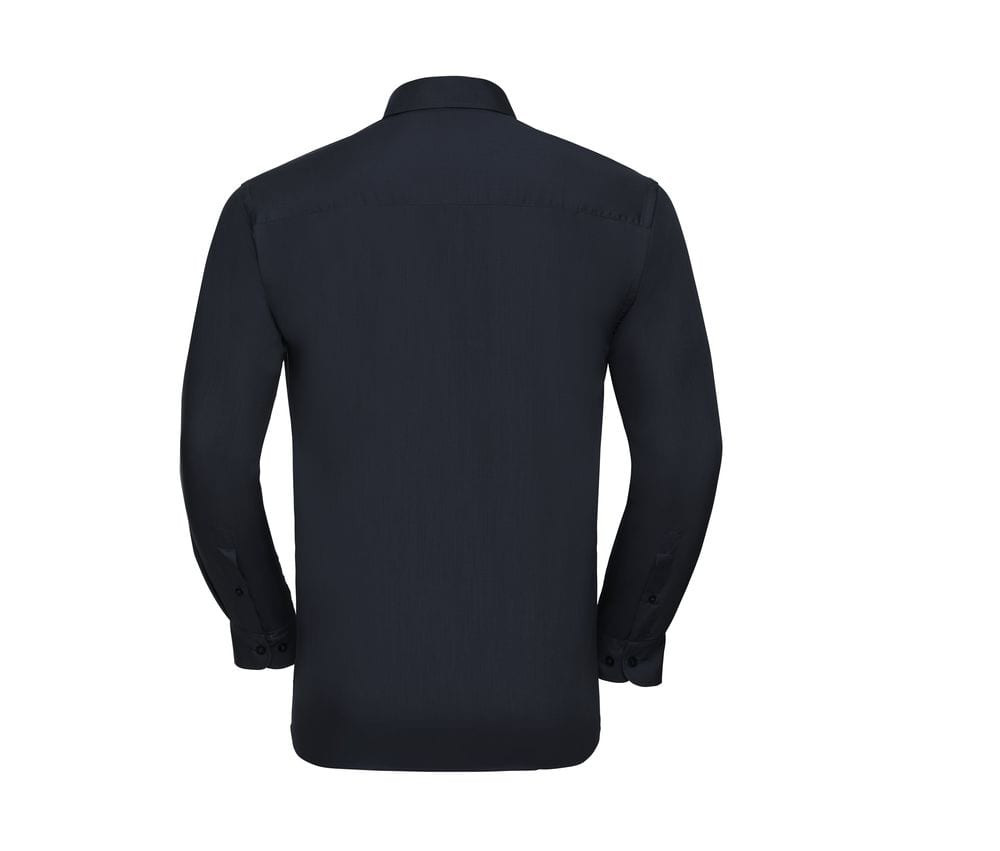 Russell Collection JZ934 - Camicia da uomo a maniche lunghe in popeline di policotone facile da curare