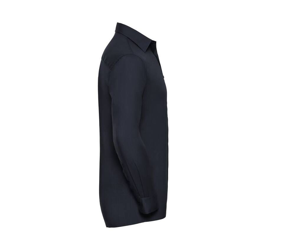 Russell Collection JZ934 - Camicia da uomo a maniche lunghe in popeline di policotone facile da curare