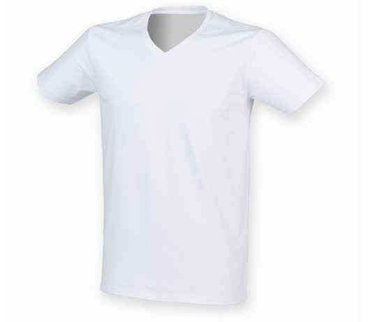Skinnifit SF122 - Tee-Shirt Col V Homme Stretch en Coton