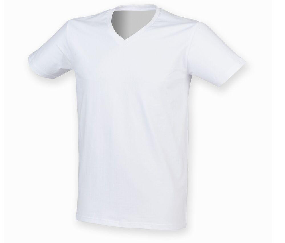 Skinnifit SF122 - Herren Stretch Cotton V-Ausschnitt T-Shirt