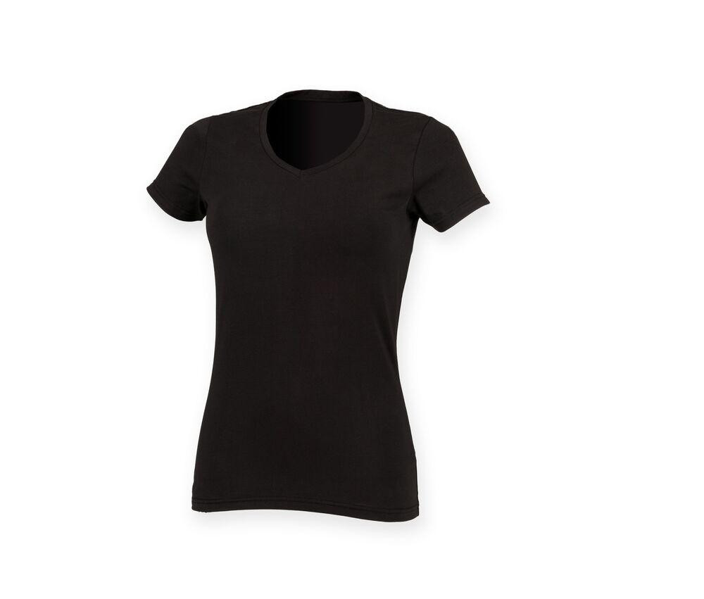 Skinnifit SK122 - Tee-Shirt Stretch Col V pour Femme