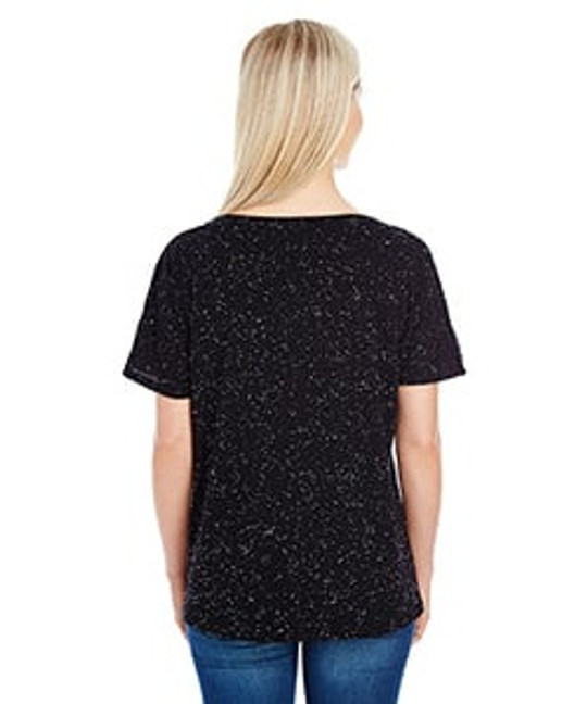 Threadfast 203FV - Camiseta de Manga Corta con Cuello en V para Damas Triblend Fleck