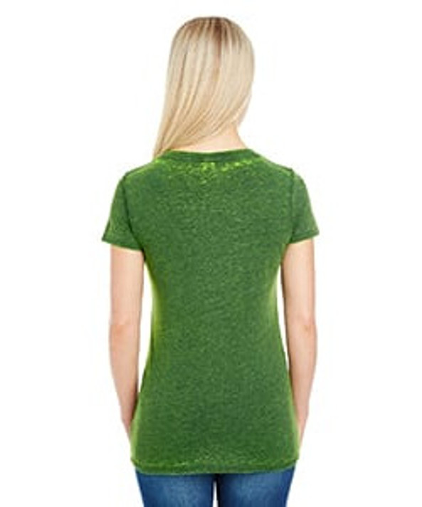 Threadfast 215B - Ladies Cross Dye Short-Sleeve V-Neck T-Shirt