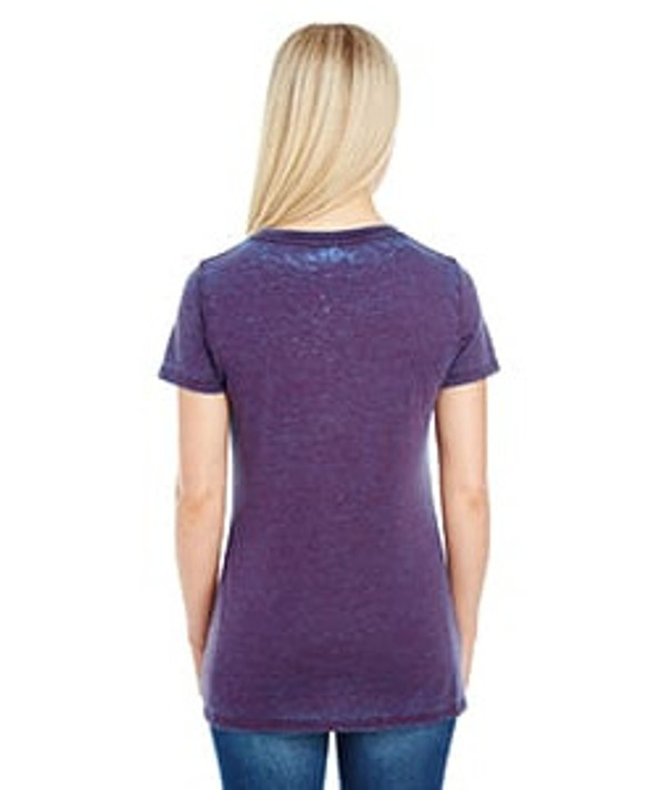 Threadfast 215B - Ladies Cross Dye Short-Sleeve V-Neck T-Shirt