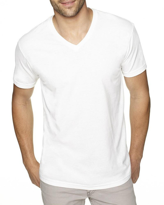 Next Level 6440 - T-shirt à col en V ajusté en suédé pour hommes Premium