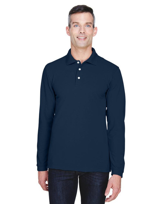 Harriton M265L - Polo à manches longues Easy Blend 5,6 oz.