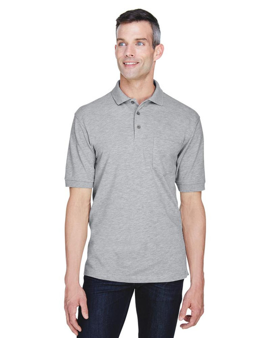 Harriton M265P - Polo Easy Blend avec poche de 5,6 oz.