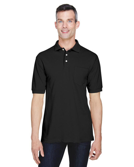 Harriton M265P - Polo Easy Blend avec poche de 5,6 oz.