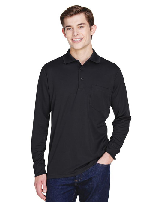 Core 365 88192P - Polo à manches longues en piqué Performance Pinnacle pour adulte avec poche
