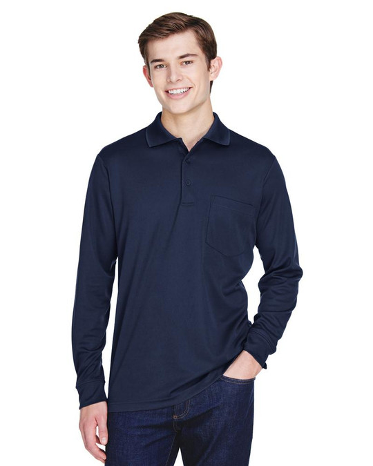 Core 365 88192P - Polo à manches longues en piqué Performance Pinnacle pour adulte avec poche