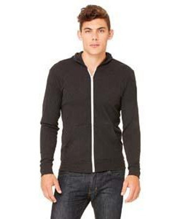 Bella+Canvas 3939 - Triblend Unisex Lightweight Hooded Full-Zip T-Shirt