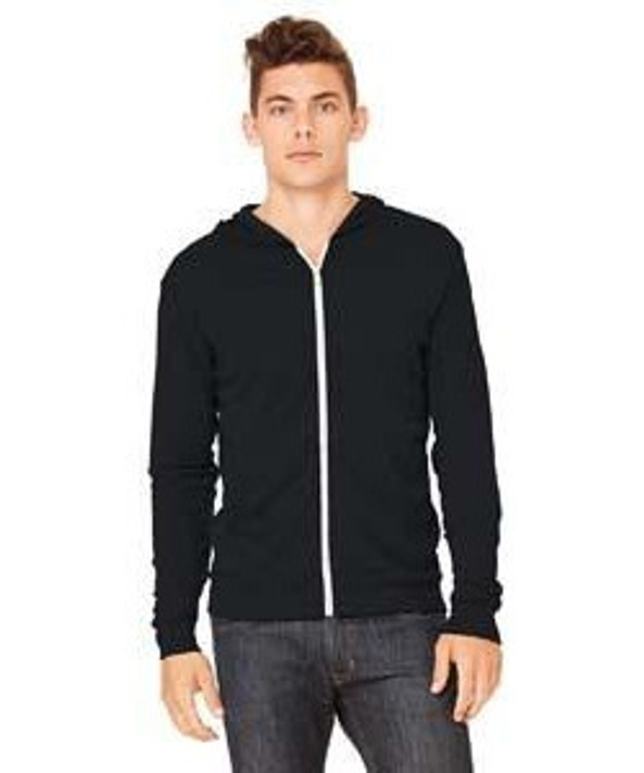 Bella+Canvas 3939 - Triblend Unisex Lightweight Hooded Full-Zip T-Shirt