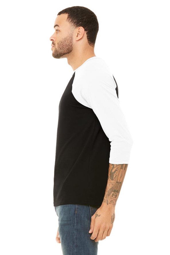 Bella+Canvas 3200 - t-shirt de baseball unisexe avec manches ¾