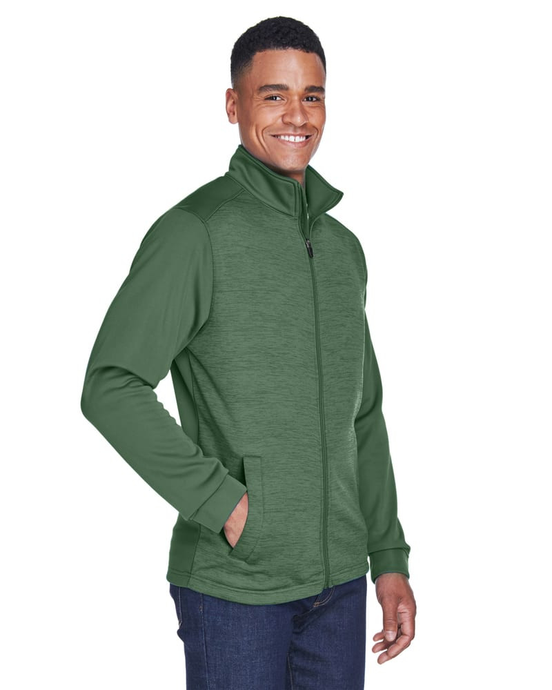 Devon & Jones DG796 - Men's Newbury Colorblock Mélange Fleece Full-Zip