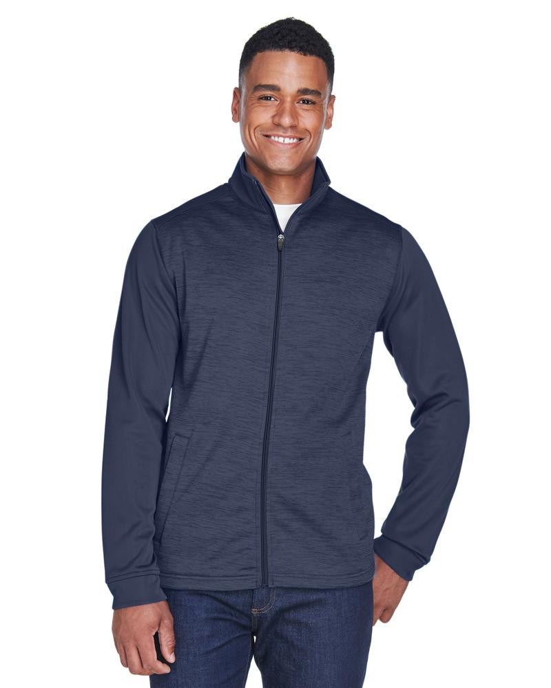 Devon & Jones DG796 - Men's Newbury Colorblock Mélange Fleece Full-Zip