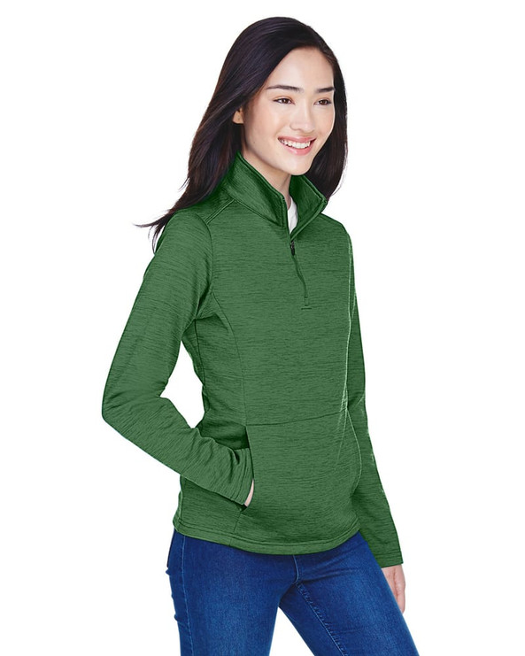 Devon & Jones DG798W - Ladies Newbury Mélange Fleece Quarter-Zip