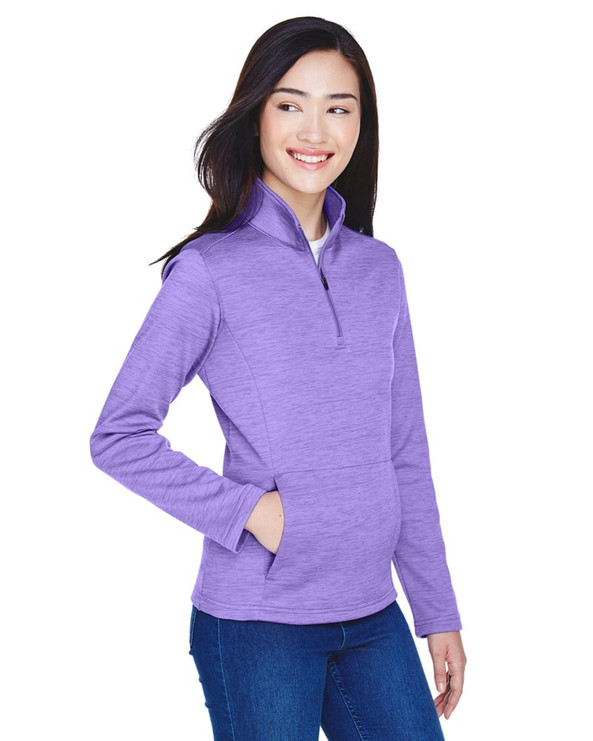 Devon & Jones DG798W - Ladies Newbury Mélange Fleece Quarter-Zip