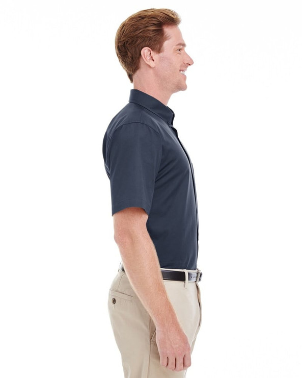 Harriton M582 - Men's Foundation 100% Cotton Short Sleeve Twill Shirt Teflon