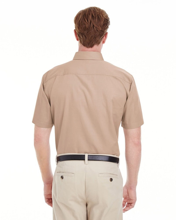 Harriton M582 - Men's Foundation 100% Cotton Short Sleeve Twill Shirt Teflon