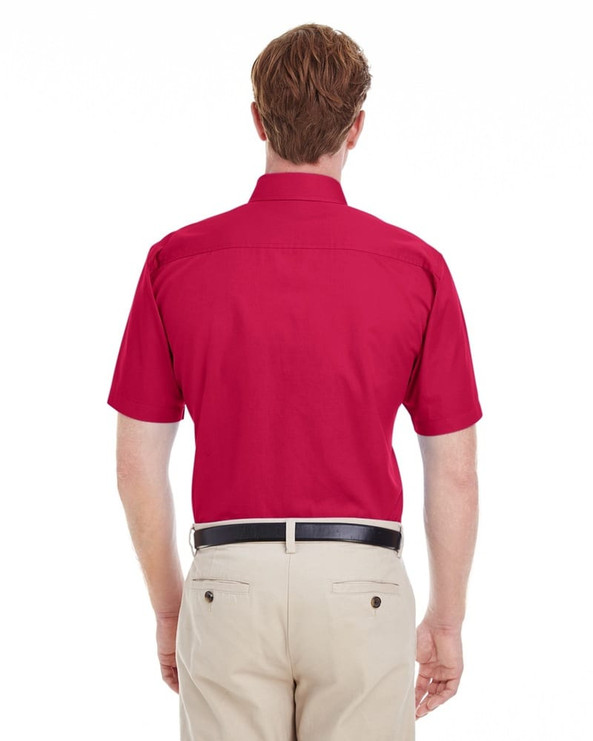 Harriton M582 - Men's Foundation 100% Cotton Short Sleeve Twill Shirt Teflon
