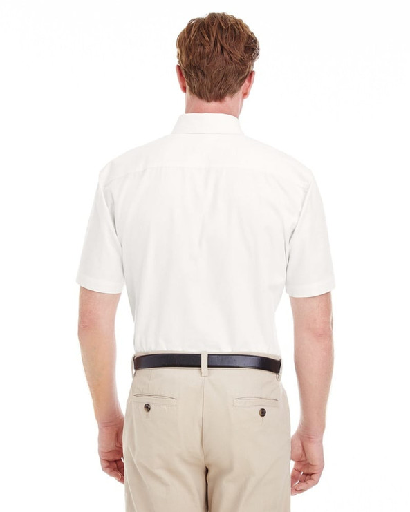 Harriton M582 - Men's Foundation 100% Cotton Short Sleeve Twill Shirt Teflon