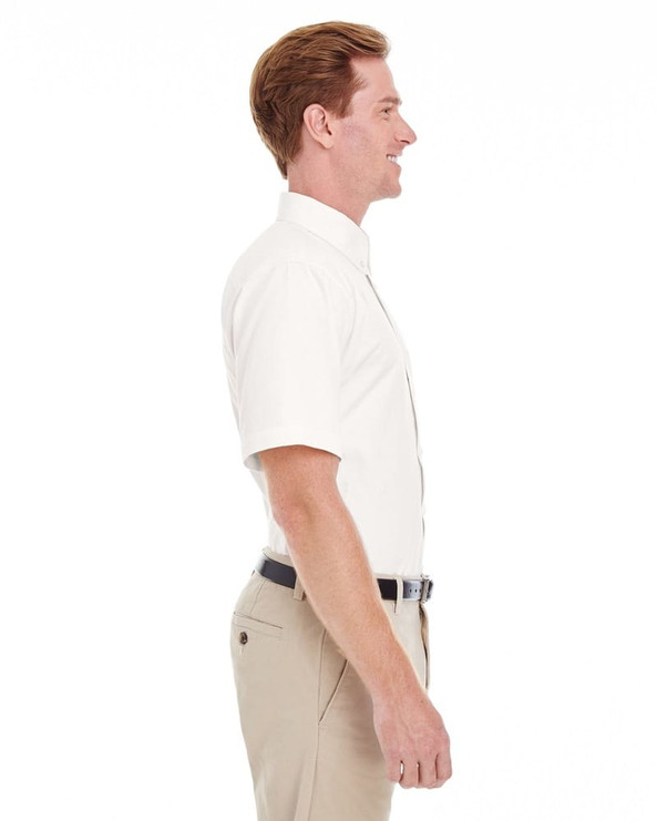 Harriton M582 - Men's Foundation 100% Cotton Short Sleeve Twill Shirt Teflon