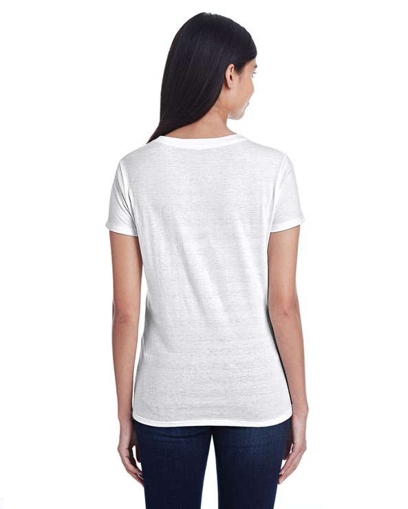 Threadfast 252RV - Ladies Invisible Stripe V-Neck T-Shirt