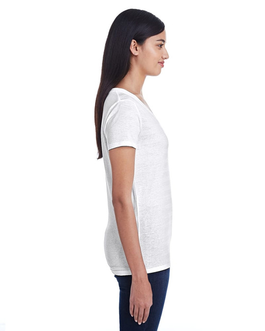 Threadfast 252RV - Camiseta de Cuello en V con Rayas Invisibles para Damas