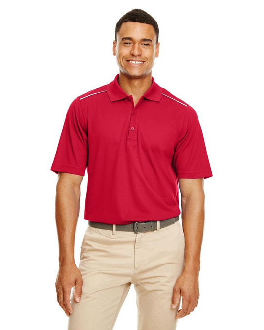 Core 365 88181R - Polo Piqué Performance Radiant pour Hommes avec Passepoil Réfléchissant