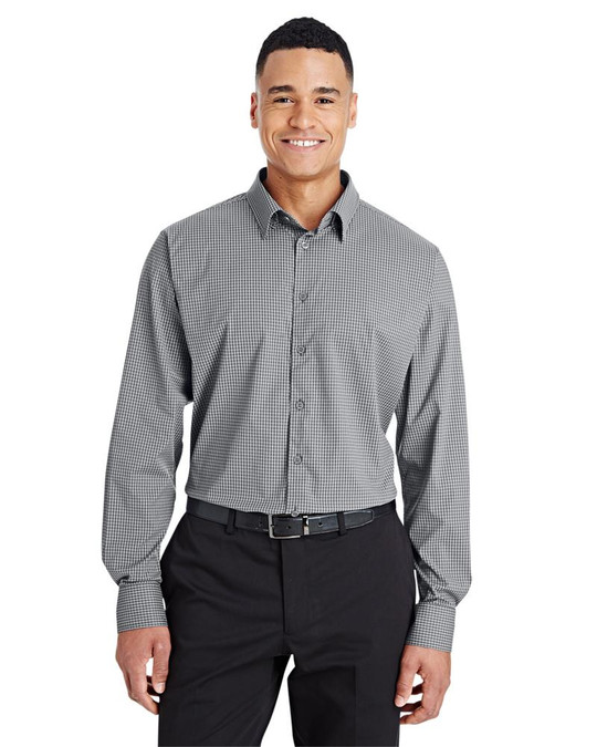 Devon & Jones DG535 - Chemise à carreaux mini tonale pour hommes CrownLux Performance