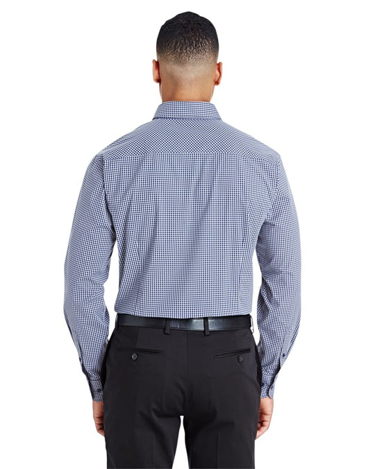 Devon & Jones DG535 - Chemise à carreaux mini tonale pour hommes CrownLux Performance